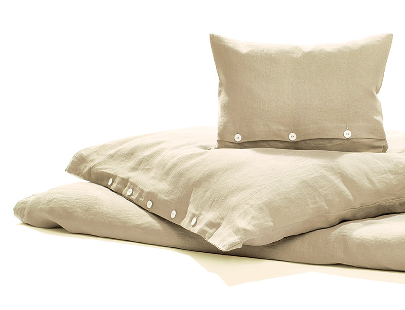 Leinen Bettwäsche in Beige aus reinem Leinen