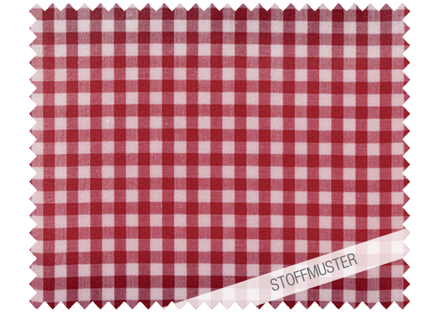 Klassisches rot-weisses Vichy Karo Stoffmuster in Red Nose Red, hochwertige Baumwollqualität für Bettwäsche mit traditionellem Karomuster. Gleichmässiges Schachbrettmuster in leuchtendem Rot und Weiss. Stoffmuster zu Bettwäsche Red Nose Red Vichy Karo, Hersteller: Stoffkontor