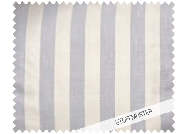 Stoffmuster zu Bettwäsche Garngefärbtes Dreiviertel Leinen Streifen Wolkenlos (hellblau-cremeweiß)