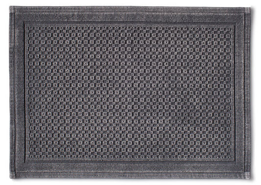 Badvorleger Malta steel in elegantem Grau mit strukturiertem Waffelmuster und dekorativem Rahmen. Hochwertiger, waschbarer Bademattenstoff im Vintage-Look. Perfekt fur modernes Badezimmerdesign. Badvorleger, Hersteller: Evelyn Kahle