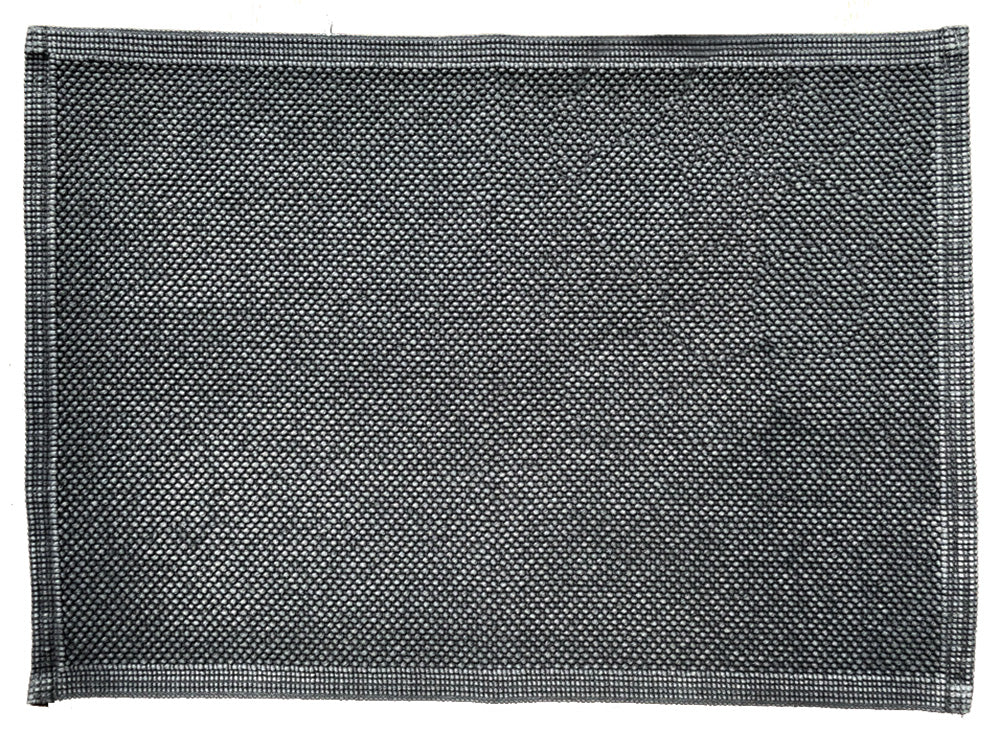 Hochwertiger Badvorleger Miso in elegantem Anthrazit mit strukturiertem Perlmuster und dezenter Bordure. Formbestandiger Baumwollteppich mit Fade-out-Effekt fur stilvolles Badezimmer-Design. Maschinenwaschbar und langlebig. Badvorleger, Hersteller: Evelyn Kahle