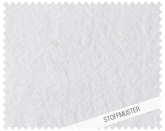 Hochwertiges Stoffmuster Bianco aus gewaschener Baumwolle in reinem Weiss mit charakteristischer, leicht gewellter Struktur. Butterweiche Qualitaet mit legerem, natuerlichem Knitter-Effekt. Ideal fuer entspannte Bettwaesche. Stoffmuster, Hersteller: Stoffkontor