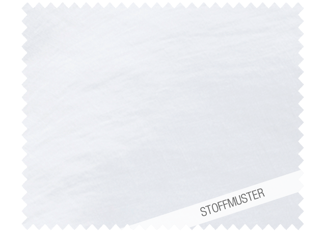 Hochwertiges vorgewaschenes weisses Leinenstoffmuster mit GOTS-Zertifizierung, butterweiche Textur und natuerlicher Faltenoptik. Perfekt fuer nachhaltige Bettwaesche. Stoffmuster zu Bettwaesche Reines Leinen weiss, vorgewaschen GOTS - Stoffmuster, Hersteller: Stoffkontor