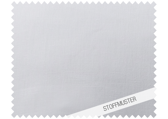 Nahaufnahme eines hochwertigen weißen Halbleinen-Stoffmusters mit feiner Strukturierung und natürlicher Textur. Die charakteristische Webung des Baumwoll-Leinen-Gemischs ist deutlich erkennbar. Stoffmuster zu Bettwäsche Halbleinen Weiß - Stoffmuster, Hersteller: Stoffkontor