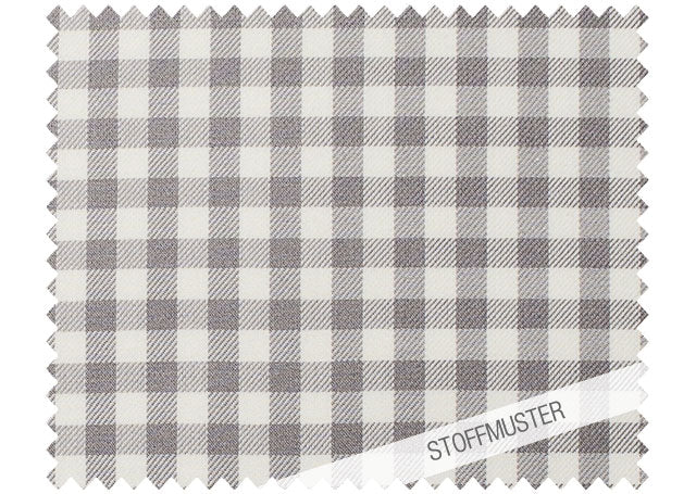 Stoffmuster zu Bettwäsche Vichy 5mm Hamburger Himmelgrau: Hochwertiges Karomuster in Frostgrau und Flüsterweiß, 5mm Vichy-Karo aus reiner Baumwolle in Köperbindung gewebt. Ideal für gemütliche Bettwäsche im nordischen Stil. Stoffmuster, Hersteller: Stoffkontor.