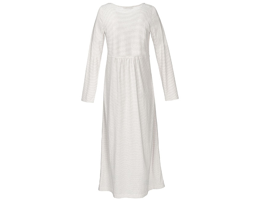 Yellamaris Princess Maxi Grau: Elegantes langes Nachthemd aus Bio-Baumwolle in Grau mit langen Ärmeln und Empire-Taille. Hochwertiger Jersey-Stoff für optimalen Schlafkomfort. Nachtwäsche, Hersteller: Yellamaris