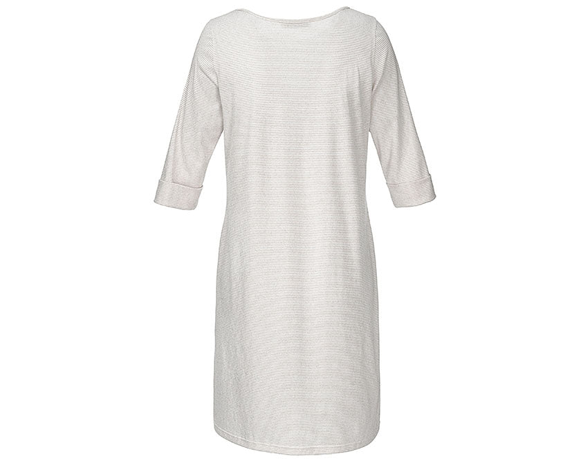 Yellamaris Sleepshirt Grau: Elegantes Basic-Nachthemd aus Bio-Baumwolle in Grau mit 3/4-Ärmeln und geradem Schnitt. Hochwertig verarbeiteter Jersey-Stoff für angenehmen Tragekomfort. Nachtwäsche, Hersteller: Yellamaris